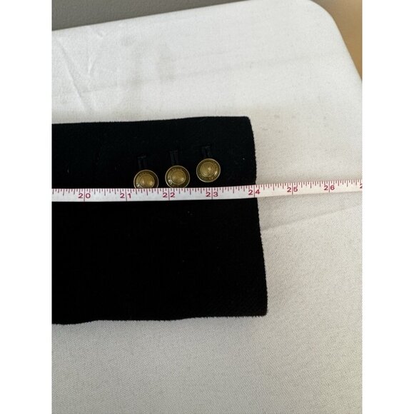 Banana Republic Steampunk Cropped Black 4 Coat Brass Cutaway Gothic Military Fit - Picture 15 of 16